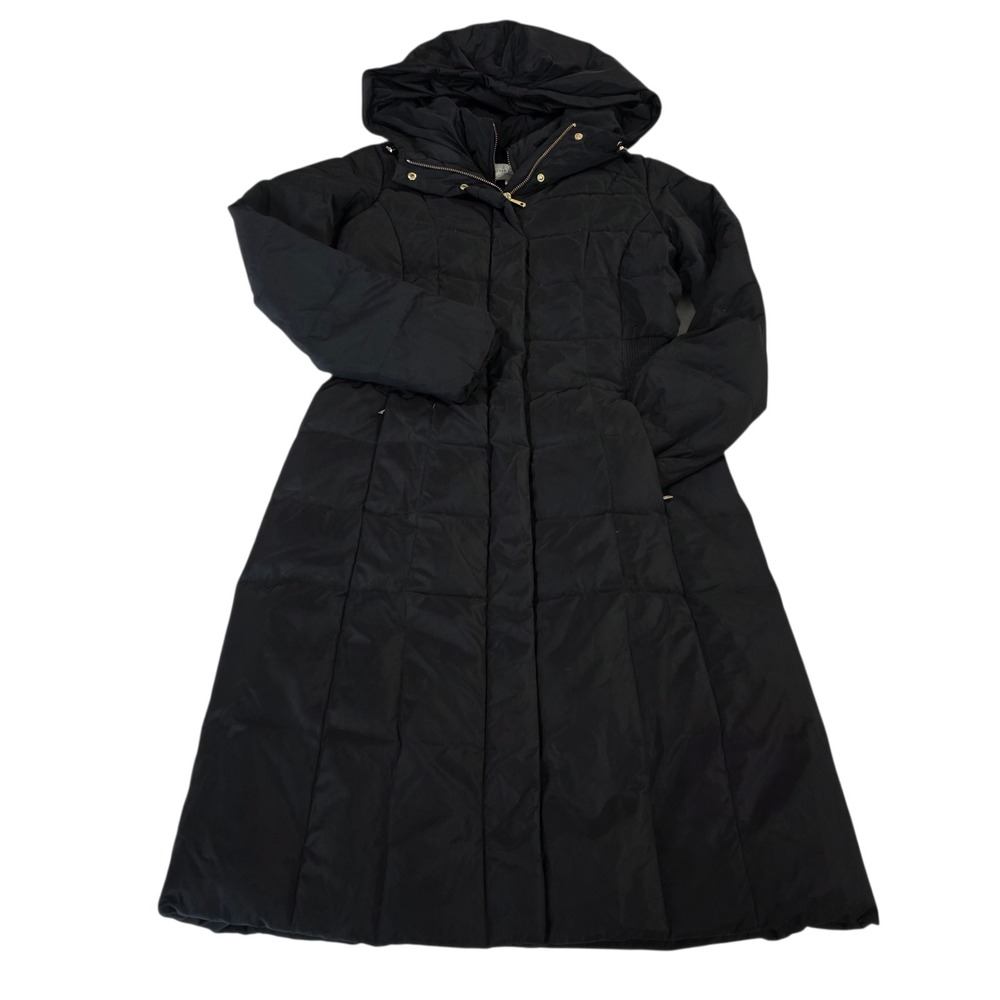 Cole Haan Hooded Puffer Coat Womens Black XS/TP Full Zip Down & Feathers